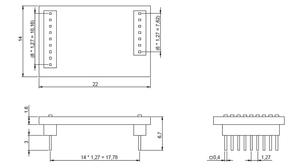 Technische Zeichnung - Bosch BMI088 Shuttle-Board 3.0